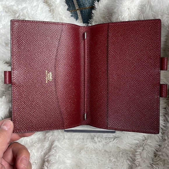 Hermès classic maroon Courchevel Agenda Cover - Picture 3 of 5